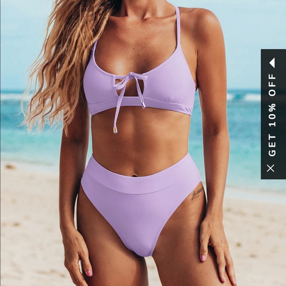 Cupshe High Waisted Purple Bikini
